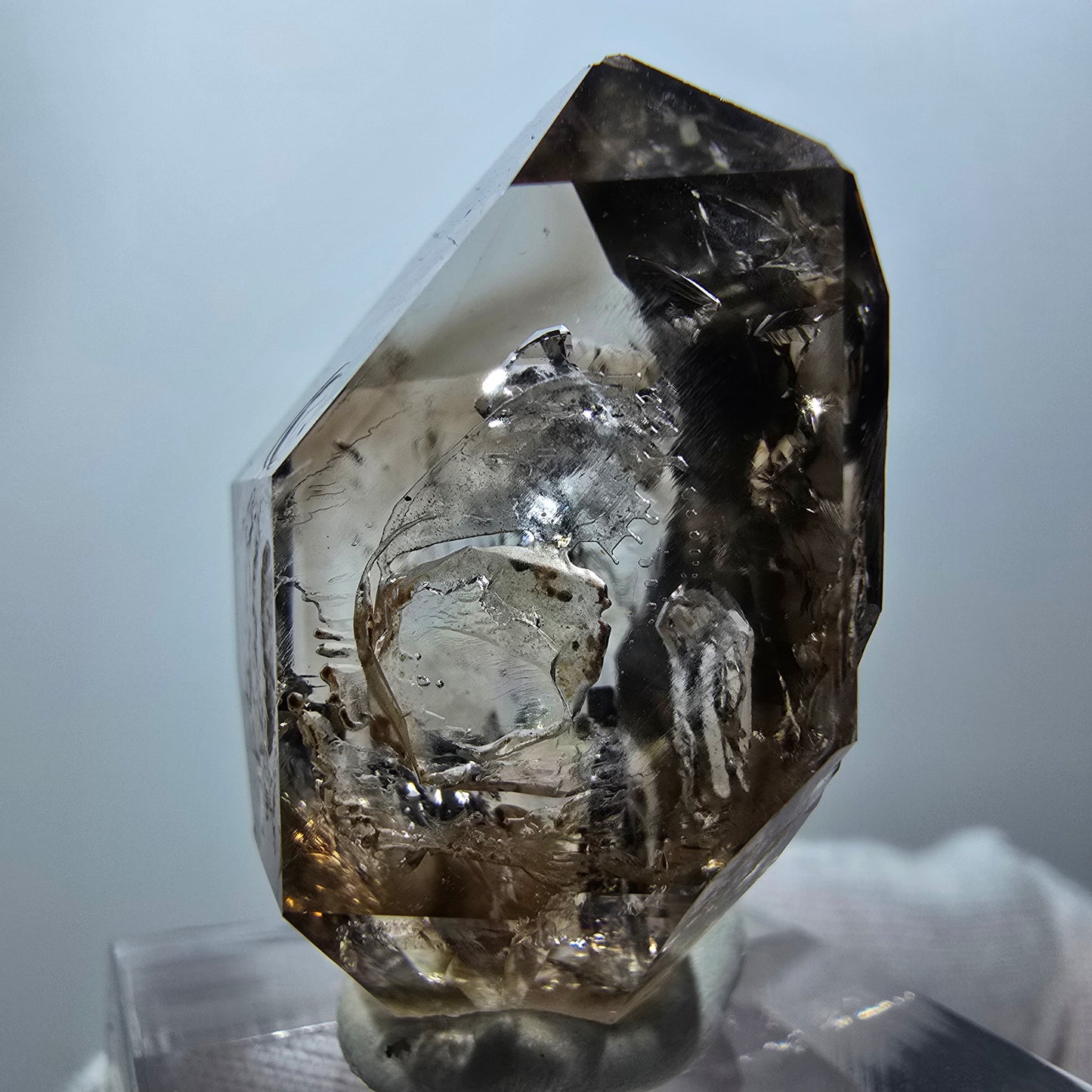 Klarer Phantom Rauchquarz Zepter Kristall Goboboseb, Namibia 32*24*17mm