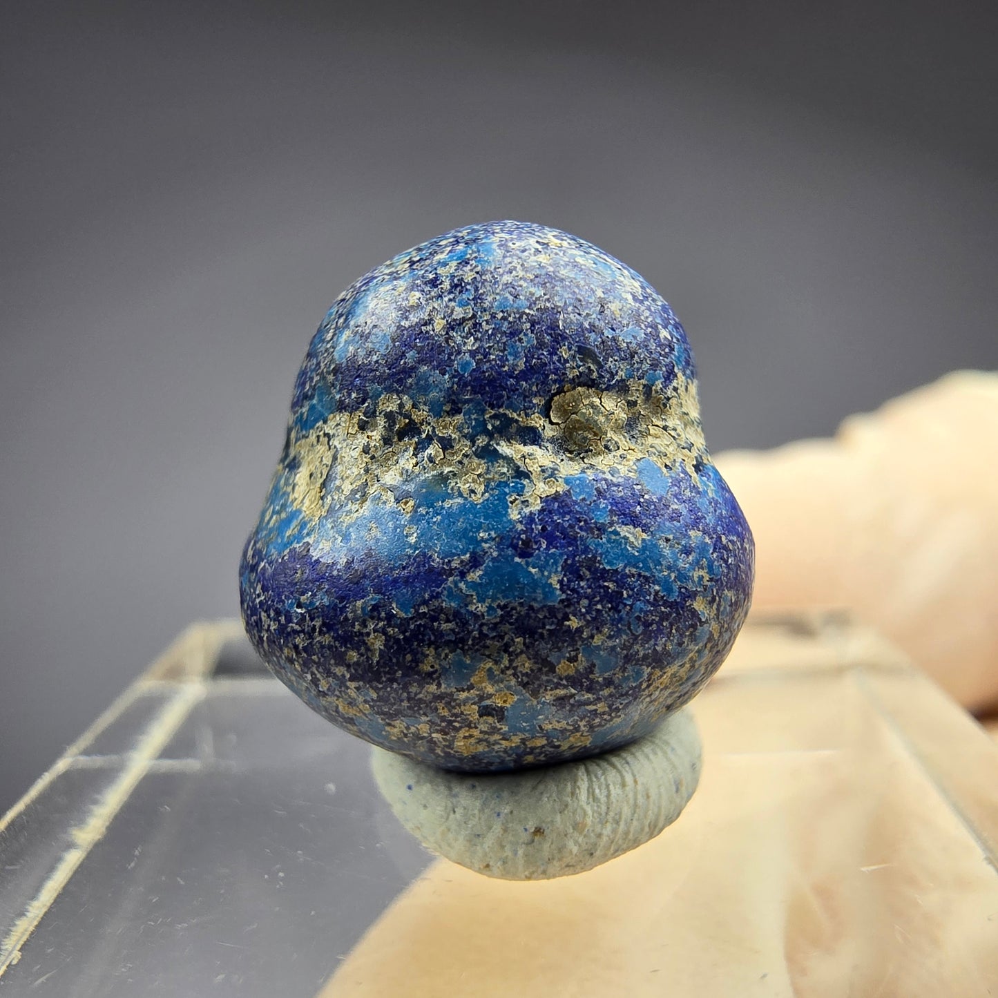 Seltene große Azurit Blueberry - poliert 14,6mm Durchmesser aus USA, New Mexico