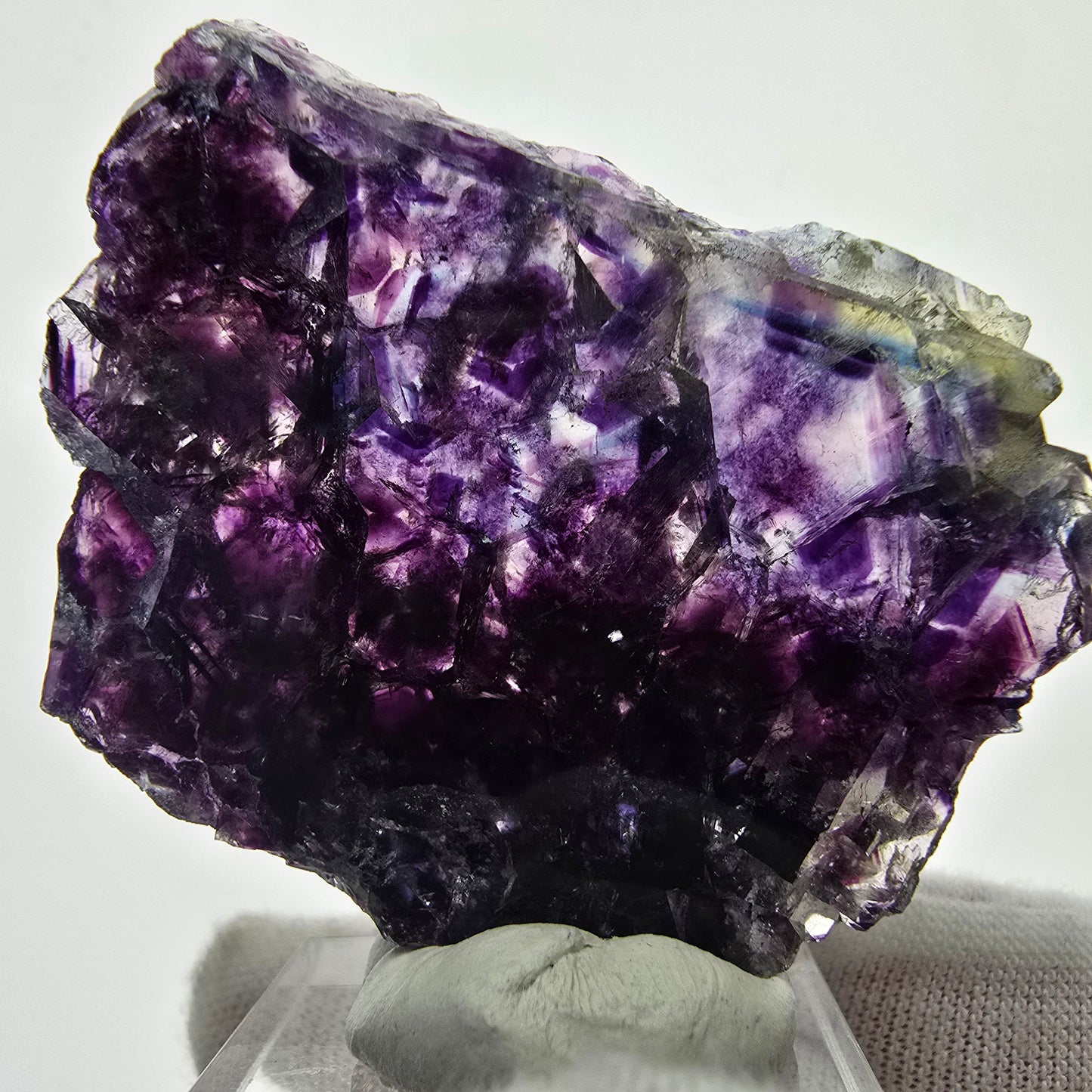 Seltene Phantom Fluorit Scheibe grün lila gelb Okorusu, Namibia 49*39*6mm