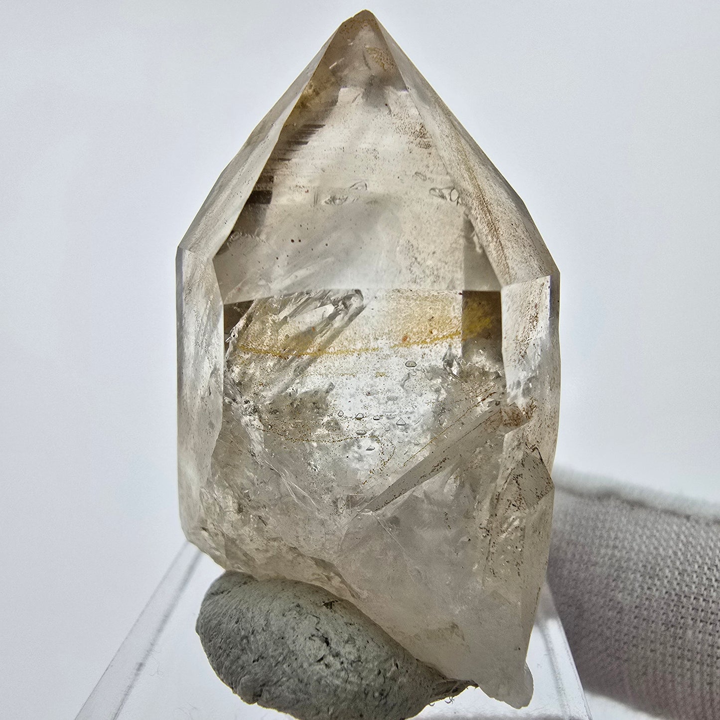 Enhydro Phantom Smoky Quartz Point 4x Bubble Goboboseb Namibie 41*25*19mm Collection