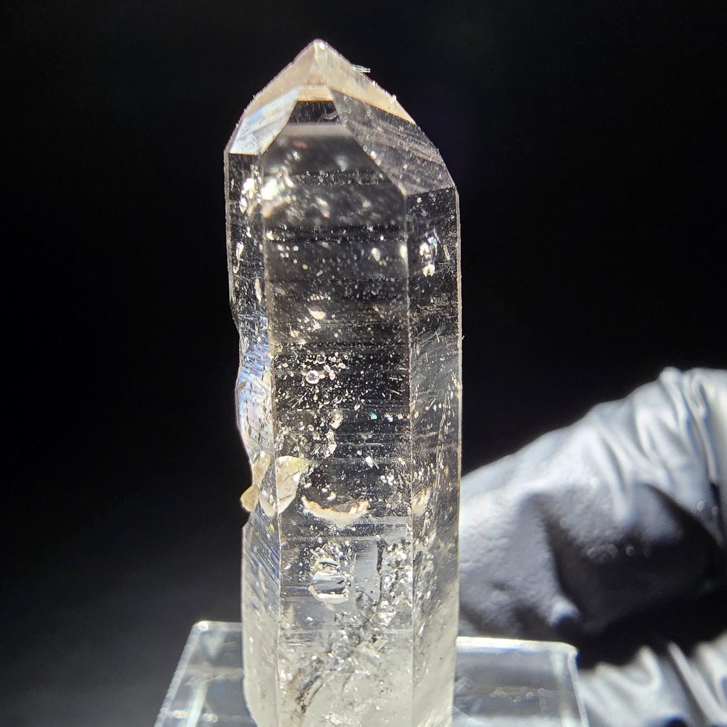 Klare Phantom Rauchquarz Kristallspitze Goboboseb, Namibia 42*11*7mm Sammlung