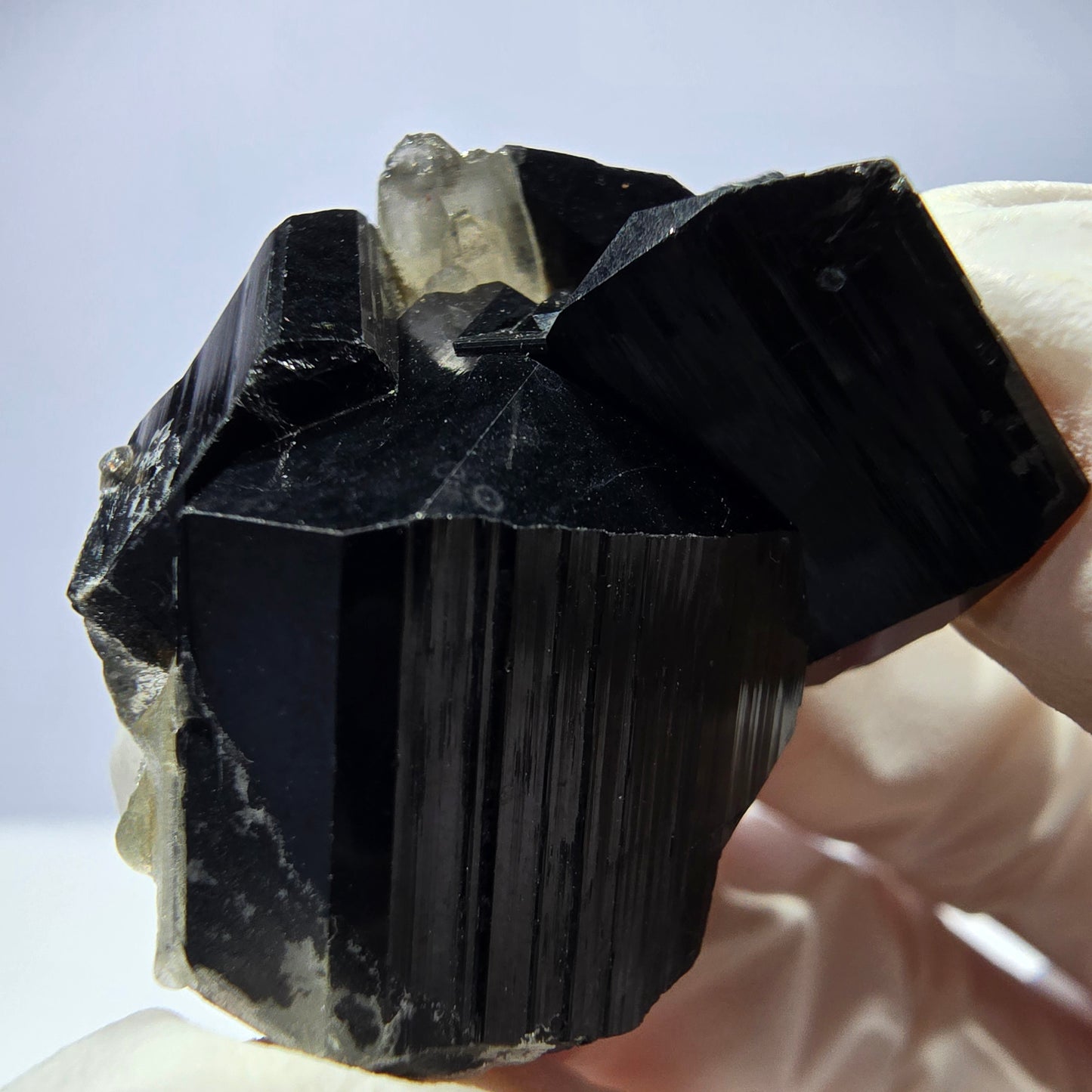 Sym. Tourmaline Schörl, quartz fumé, stade hyalite Erongo, Namibie 34*27*15mm