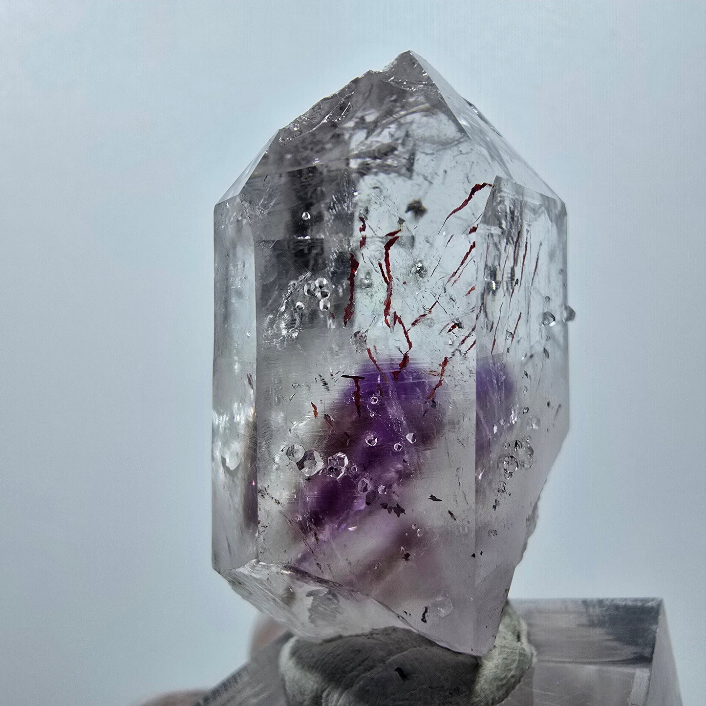 Harlequin Phantom Amethyst with Analcim Streep Mine, Goboboseb, Namibia 42*26*16mm