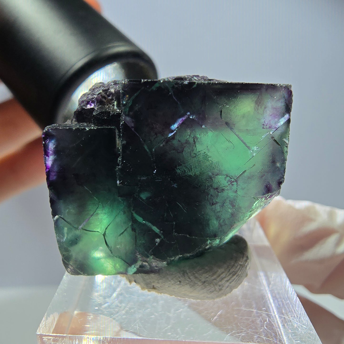 Rare Fluorite Cube Specimen, green purple Okorusu, Namibia 26*23*20mm