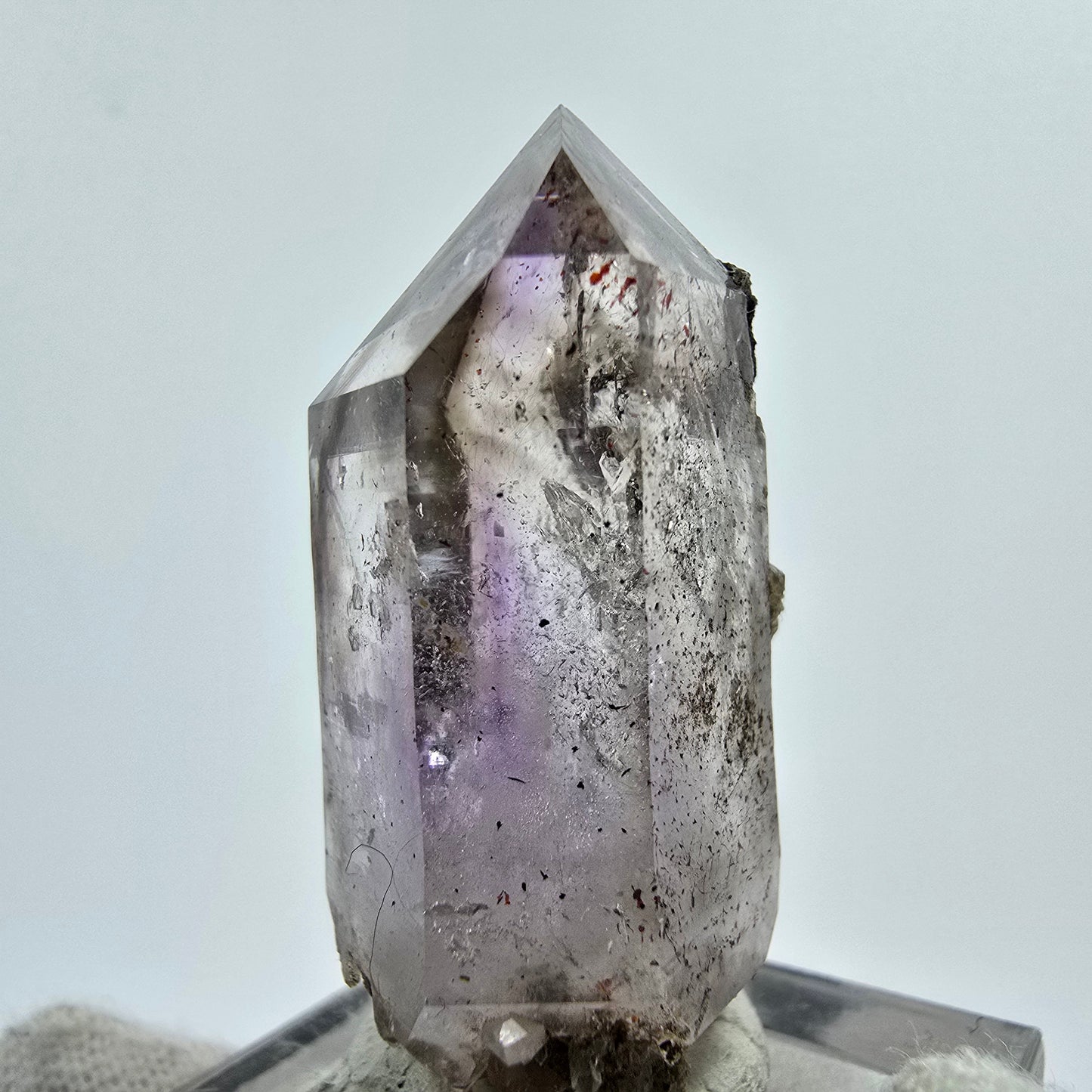 Harlekin Enhydro Amethyst mit Calcit Goboboseb, Namibia 38*20*15mm Sammlung