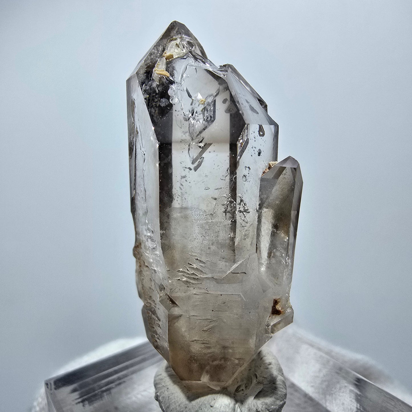 Klare Phantom Rauchquarz DT Zepter Spitze Goboboseb, Namibia 39*16*13mm