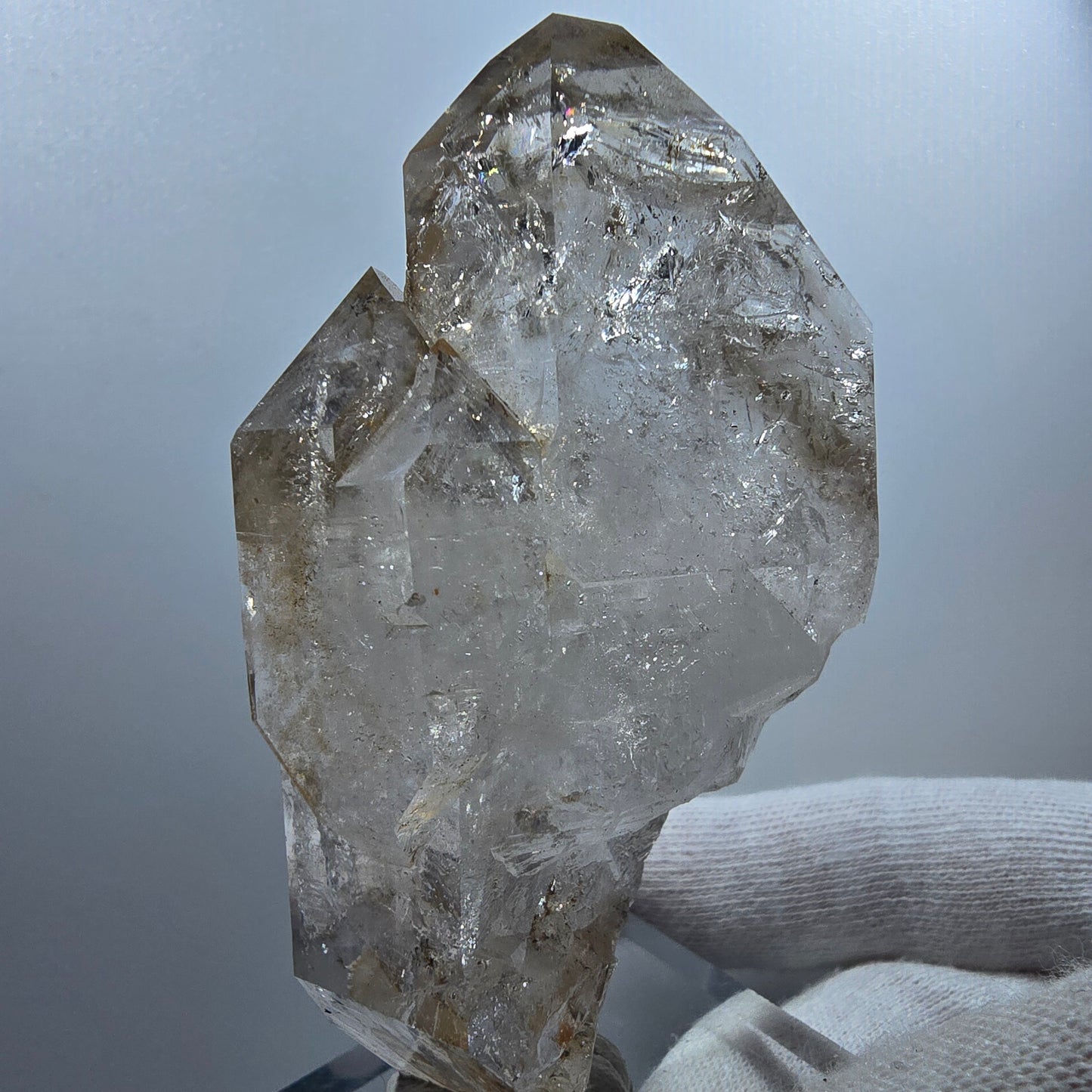 Sceptre DT Enhydro Squelette Quartz Fumé 1x Gobobos de Poche Bulle Valentine. Namibie 88 x 51 x 27 mm