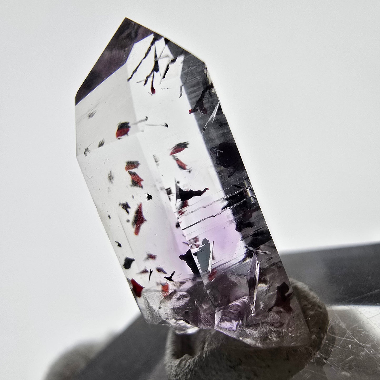 Mine d'améthyste Harlequin Phantom Point Streep, Goboboseb, Namibie, 23 x 11 x 10 mm