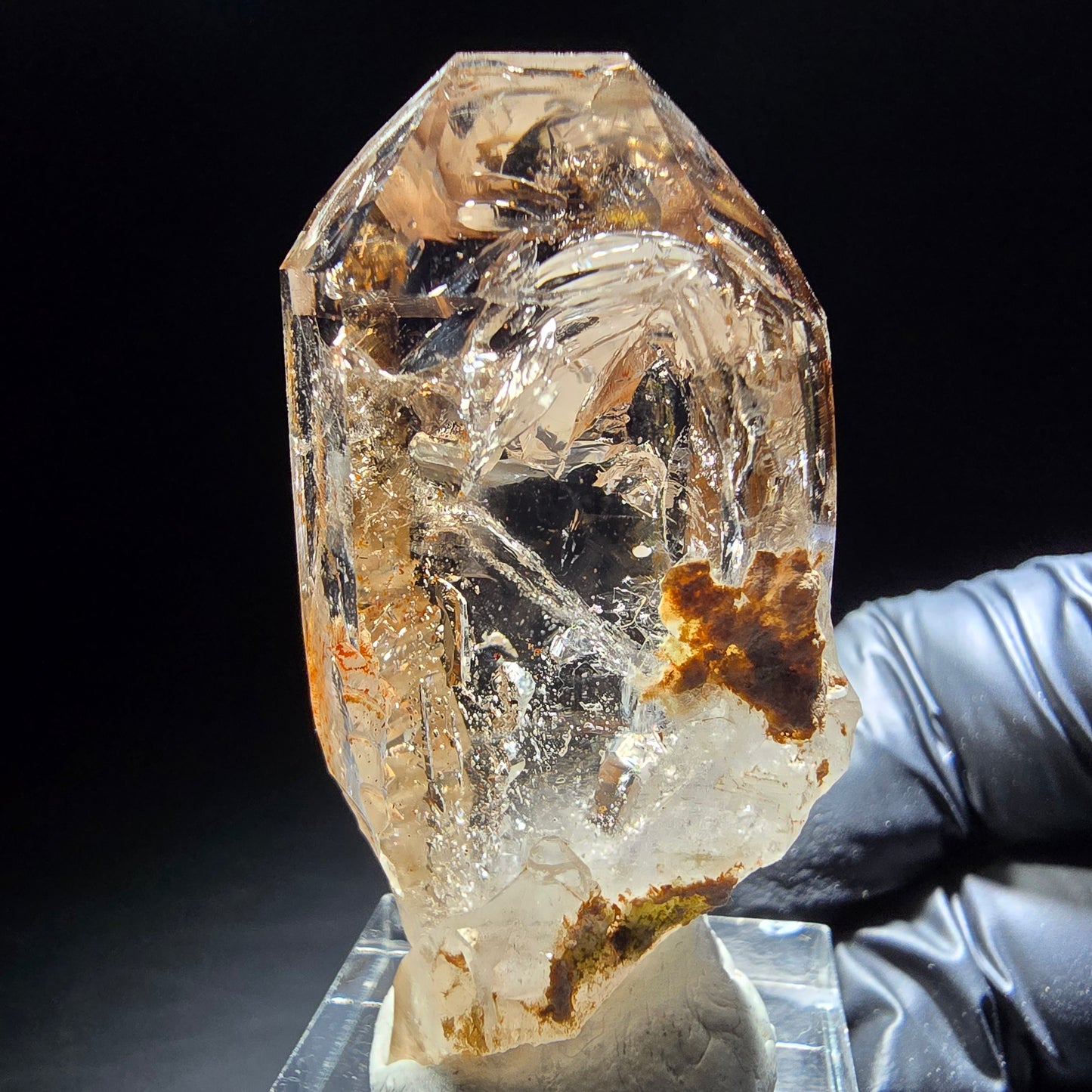 Klare Phantom Rauchquarz Zepter Spitze Goboboseb, Namibia 49*26*18mm Sammlung