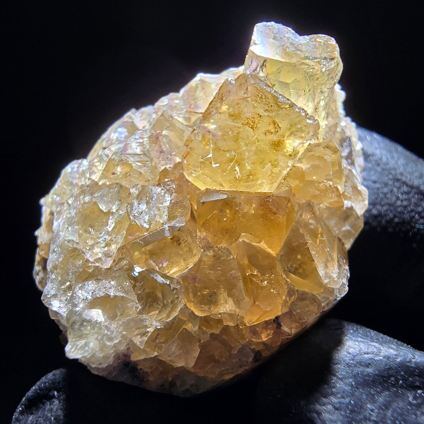 Phantom Fluorit Würfel Stufe gelb Okorusu, Namibia 28*21*12mm Mineraliensammlung