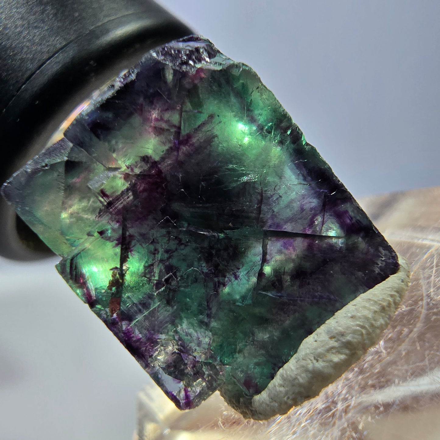 Phantom Fluorit Würfel parkettiert, grün lila Okorusu, Namibia 18*15*15mm