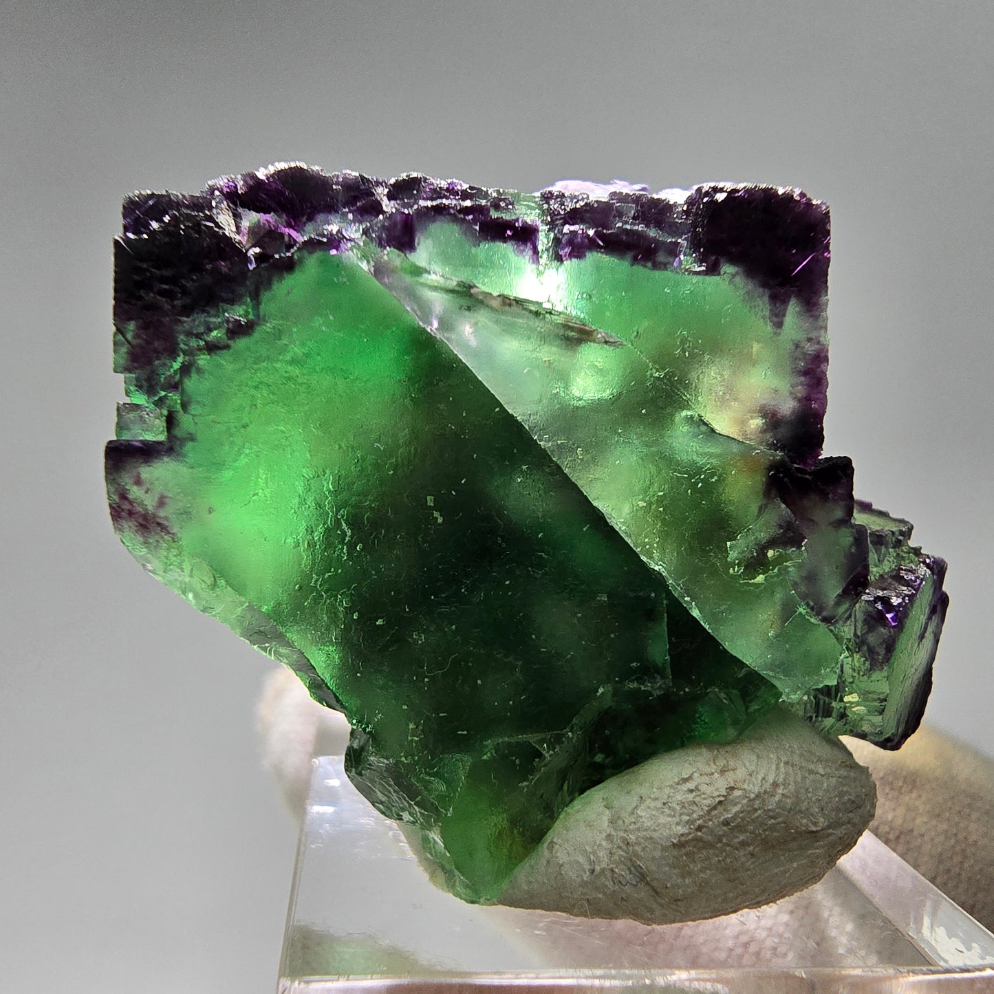 Zonare Phantom Fluorit Würfel Stufe grün lila Okorusu, Namibia 46*40*24mm