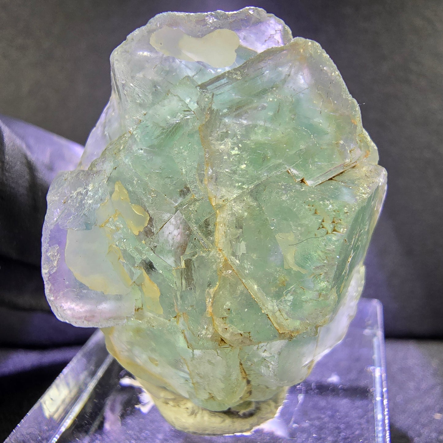 Glasklare Phantom Fluorit Würfel Stufe grün 31*26*16mm Okorusu, Namibia Sammlung