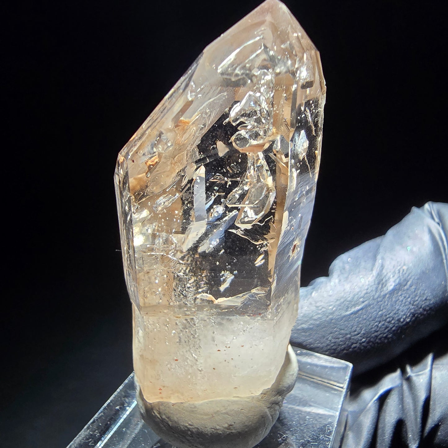Enhydro Phantom Zepter Rauchquarz 1x Luftblase Goboboseb, Namibia 48*22*18mm