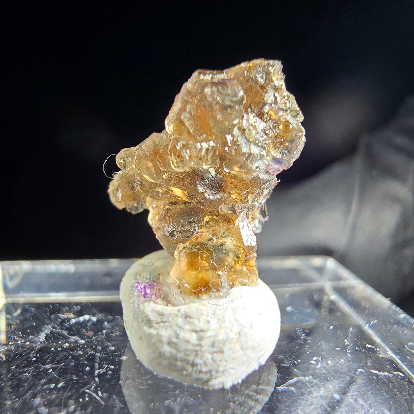 Klare gelb lila Fluorit Stufe Erongo, Namibia 12*9*5mm Sammlung