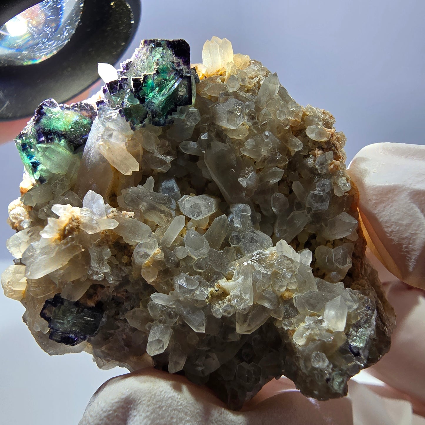 Cubes de fluorite fantôme transparente, spécimen de quartz, Okorusu zonal, Namibie, 48 x 39 x 17 mm