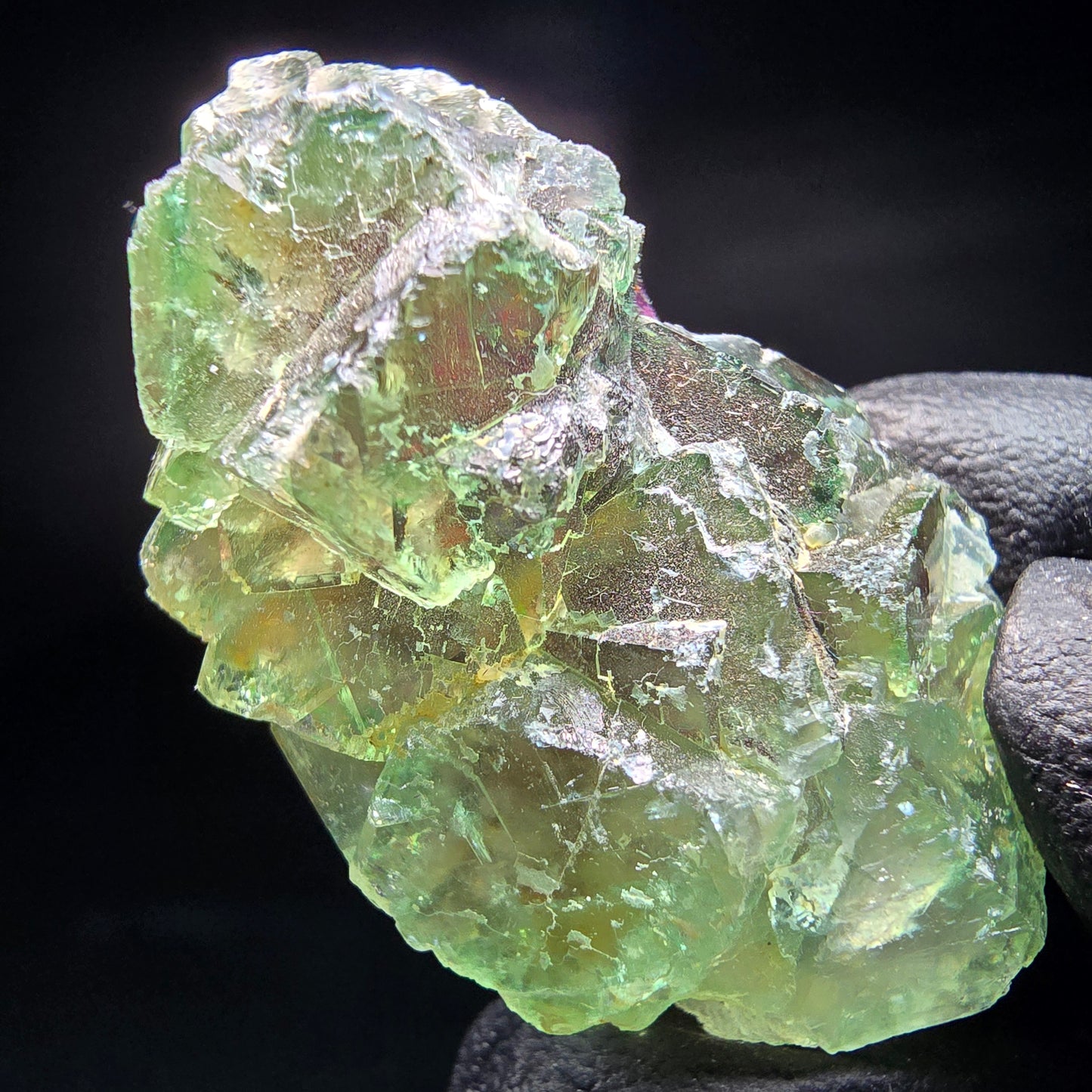 Phantom Fluorit Würfel Stufe grün lila Okorusu, Namibia 44*24*17mm Sammlung