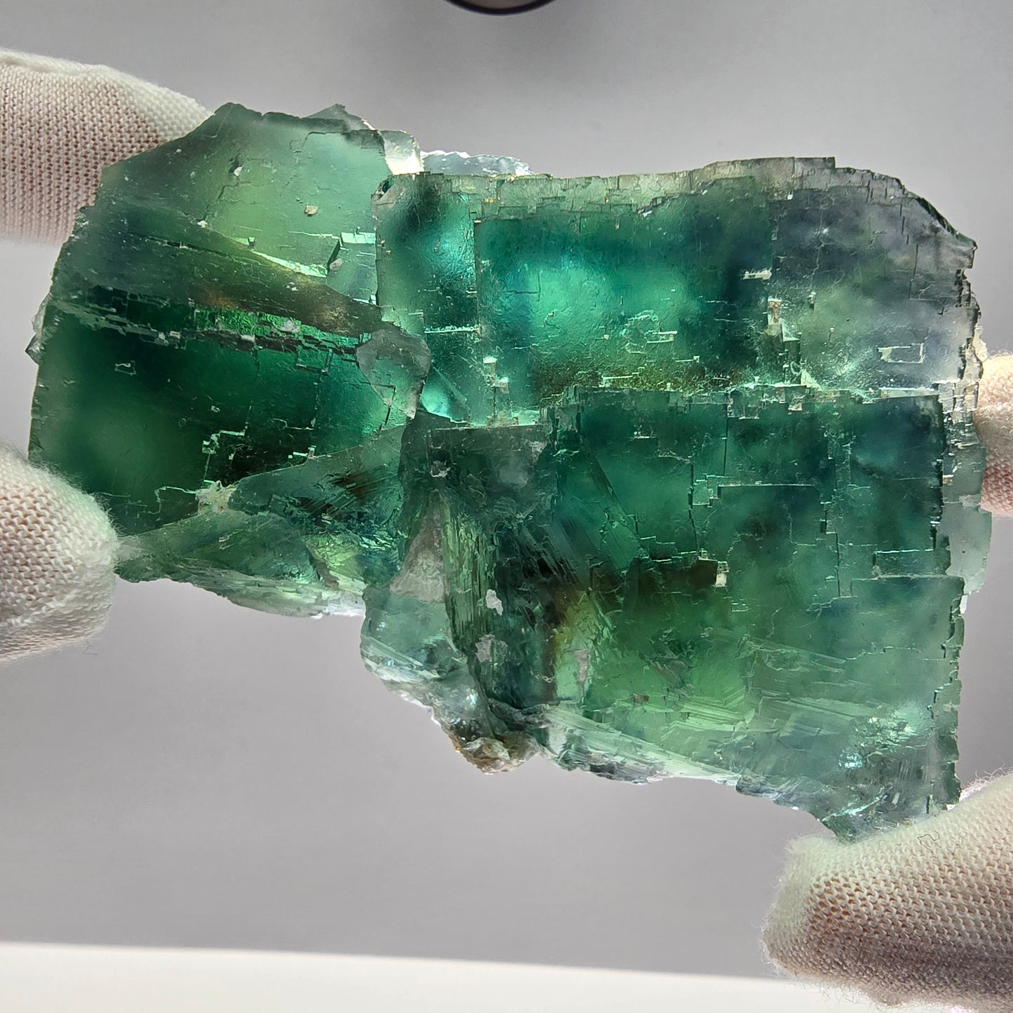 Große Phantom Fluorit Würfel Stufe grün braun Okorusu, Namibia 90*54*30mm