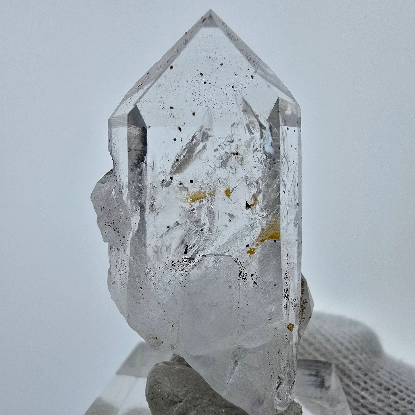 Lemurian Phantom Hämatit Quarz Spitze Streep Mine, Goboboseb, Namibia 42*22*16mm