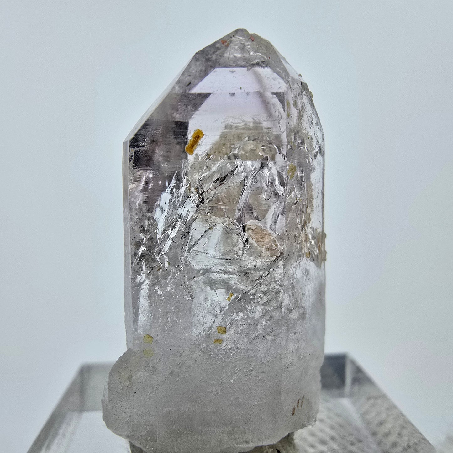 Lemurian Phantom Amethyst with Stilbite Streep Mine, Goboboseb, Namibia 29*15*9mm