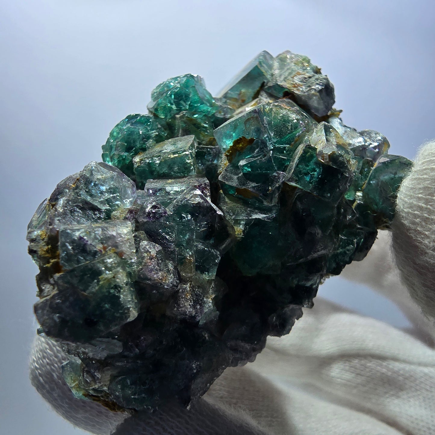 Cube de fluorite fantôme zonal, spécimen de tourmaline Schorl, Erongo, Namibie, 66 x 49 x 33 mm