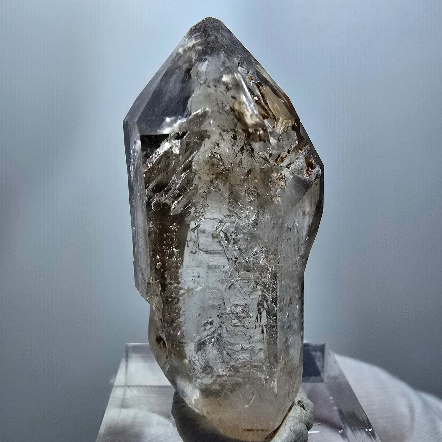 Enhydro Phantom Smoky Quartz Scepter, 2x Bubble Goboboseb, Namibia 43*20*15mm
