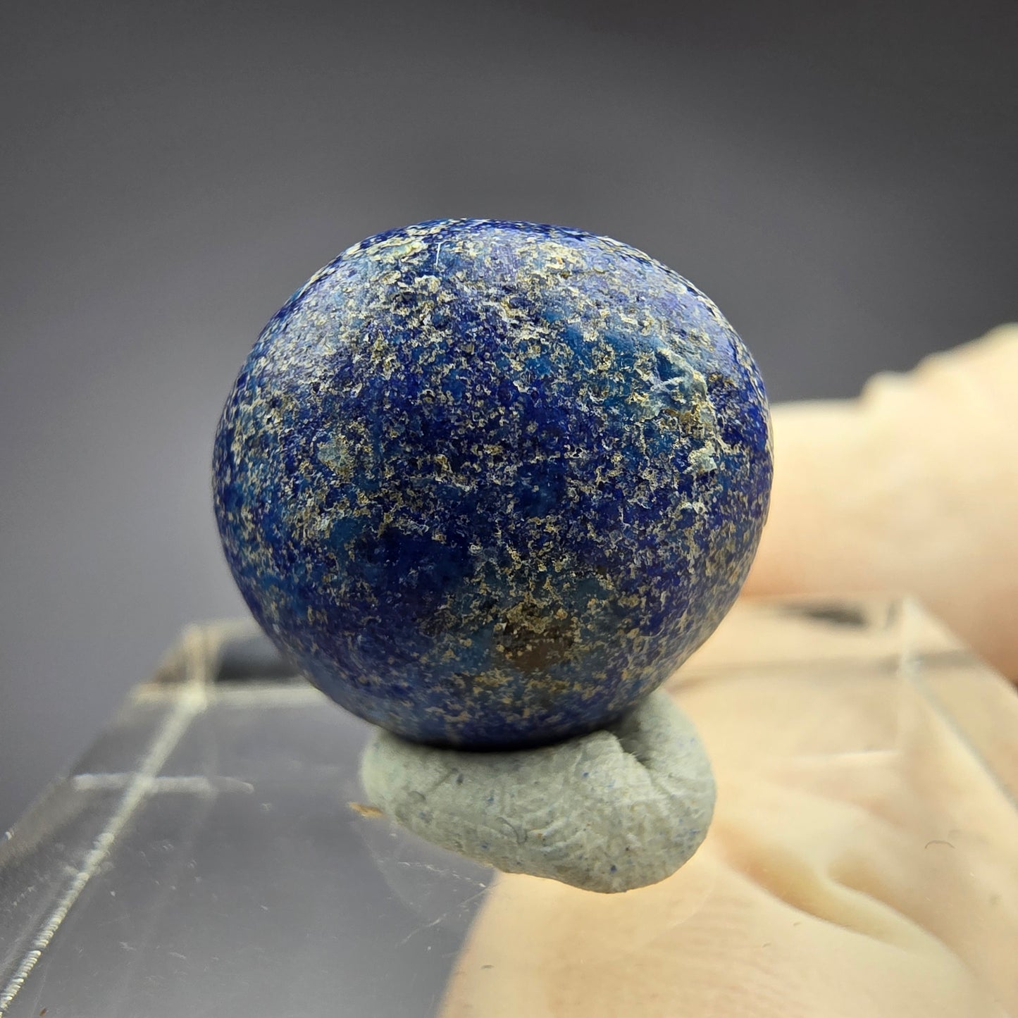 Seltene große Azurit Blueberry - poliert 14,4mm Durchmesser aus USA, New Mexico
