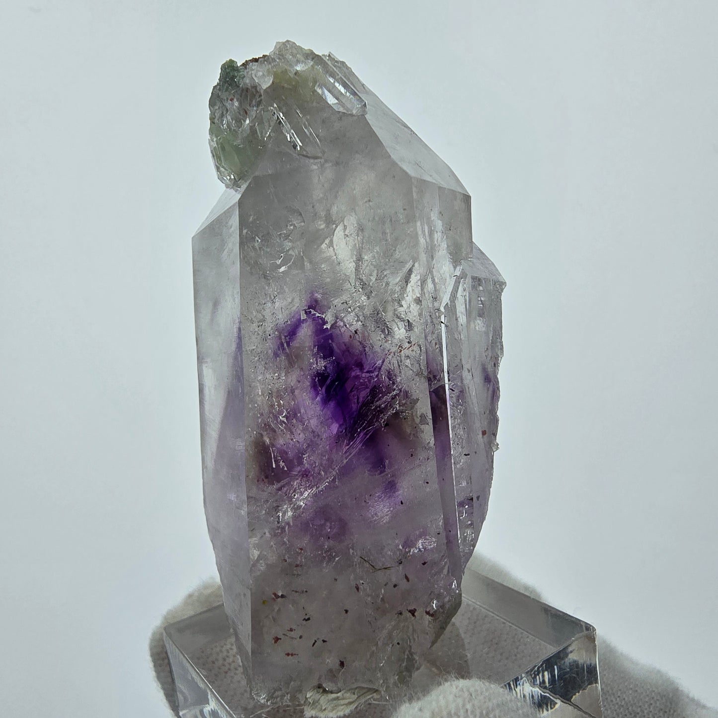 Harlequin Phantom Amethyst with Prehnite Streep Mine Goboboseb Namibia 57*29*25mm