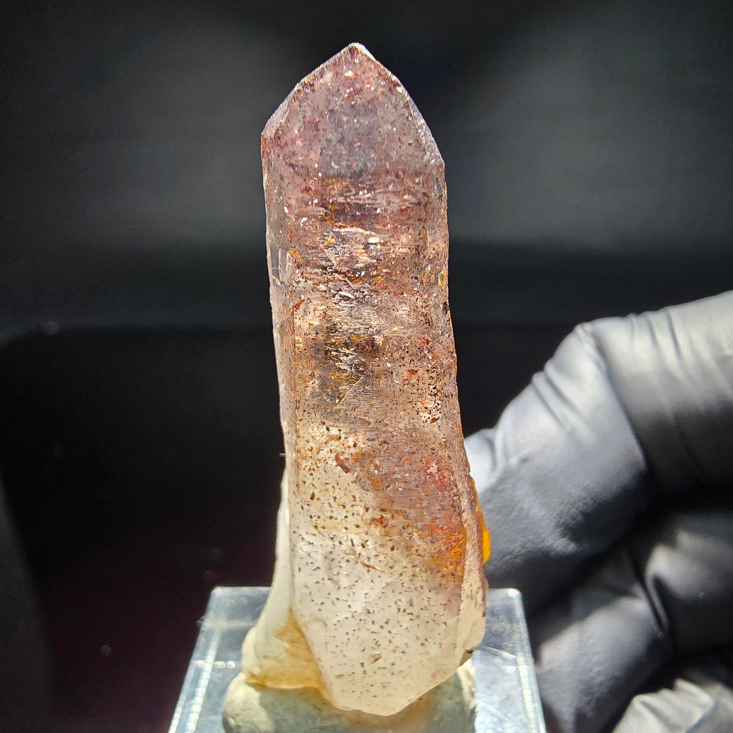 Klare Phantom Amethyst Rauchquarz mit rotem Eisen Brandberg, Namibia 47*19*13mm