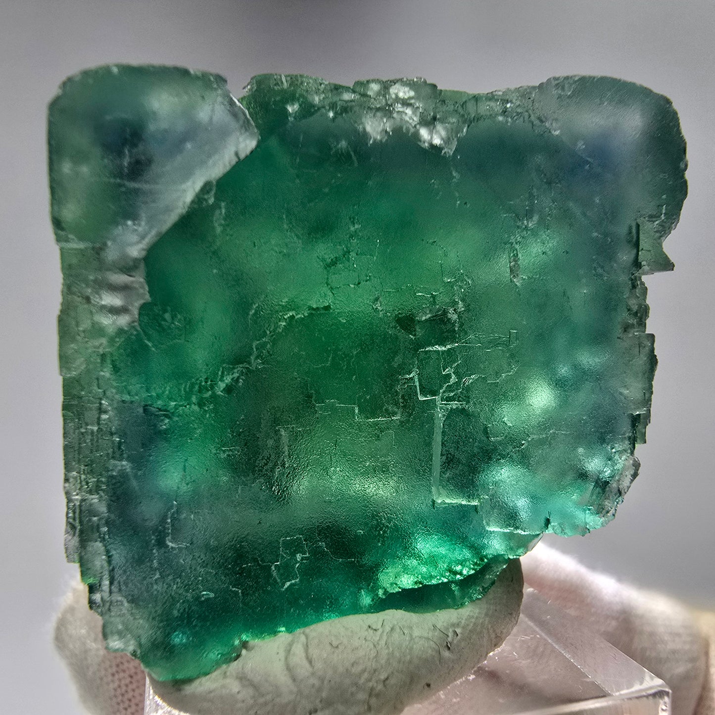 Klare Phantom Fluorit Würfel Stufe grün Okorusu, Namibia 48*43*23mm Sammlung