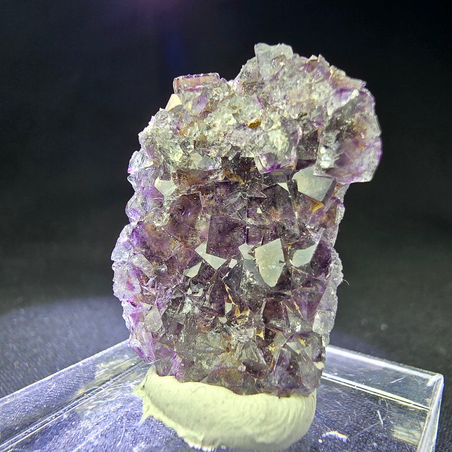 Sehr klare Fluorit Würfel Stufe lila 28*20*7mm Okorusu Mine, Namibia Sammlung