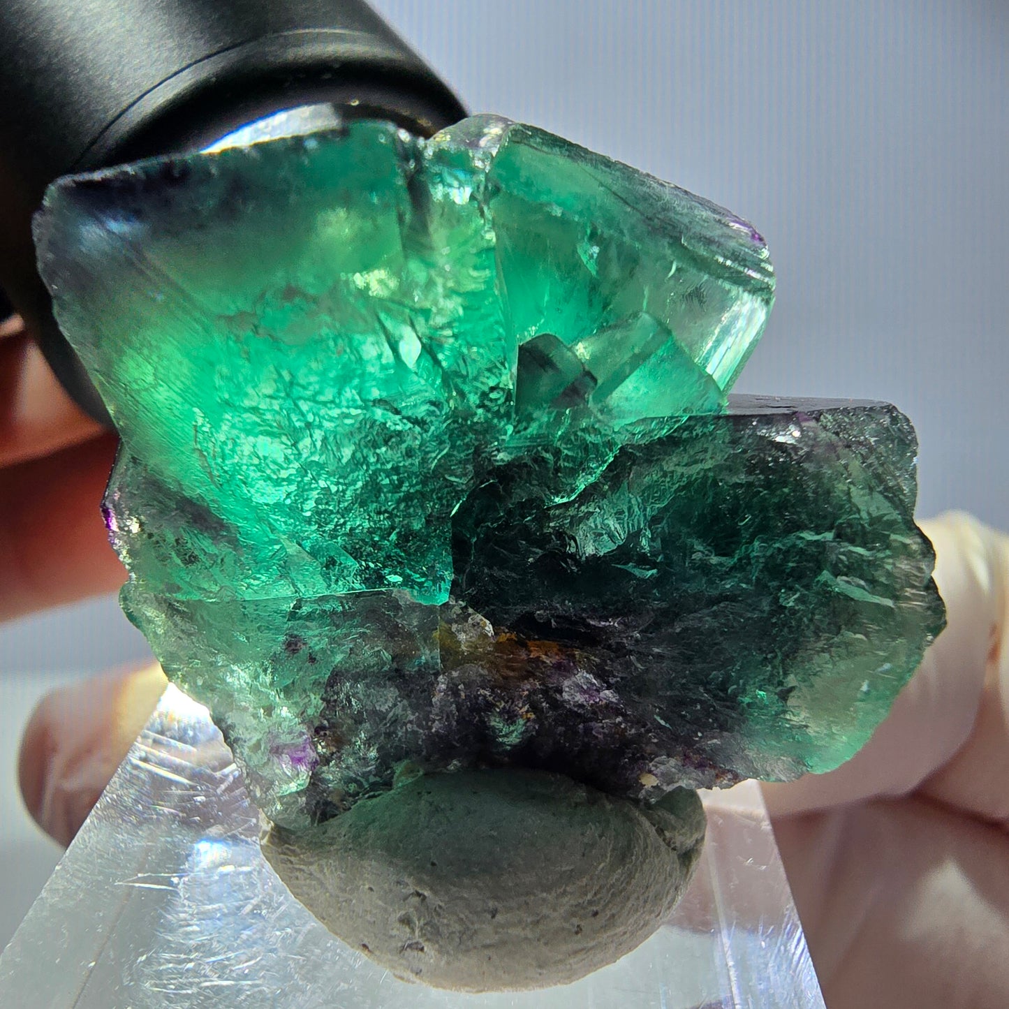 Phantom Fluorit Würfel Stufe, parkettiert grün lila Okorusu, Namibia 31*30*20mm