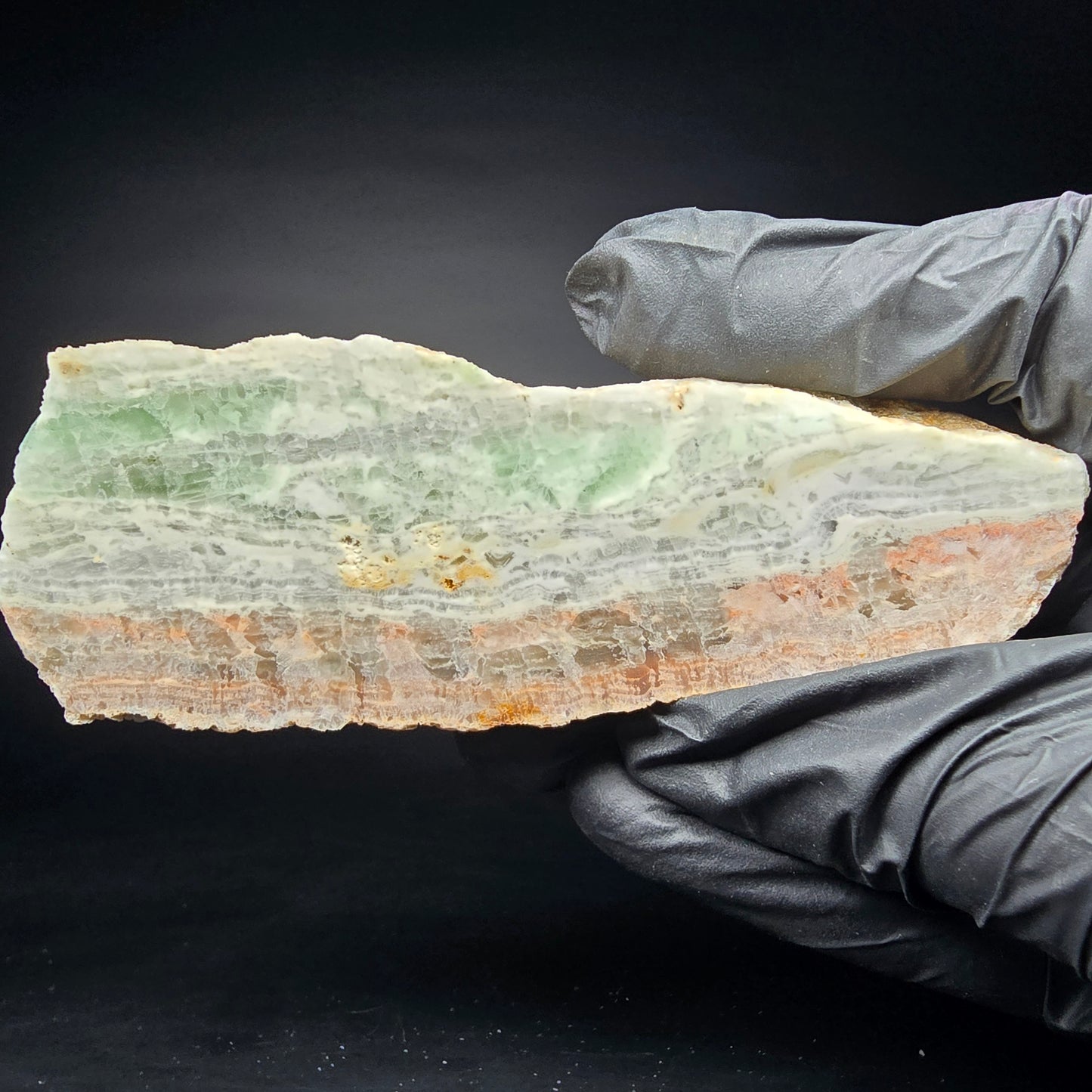 Schöner Fluorit Anschnitt grün rot 114*39*15mm Unbekannt Mineraliensammlung