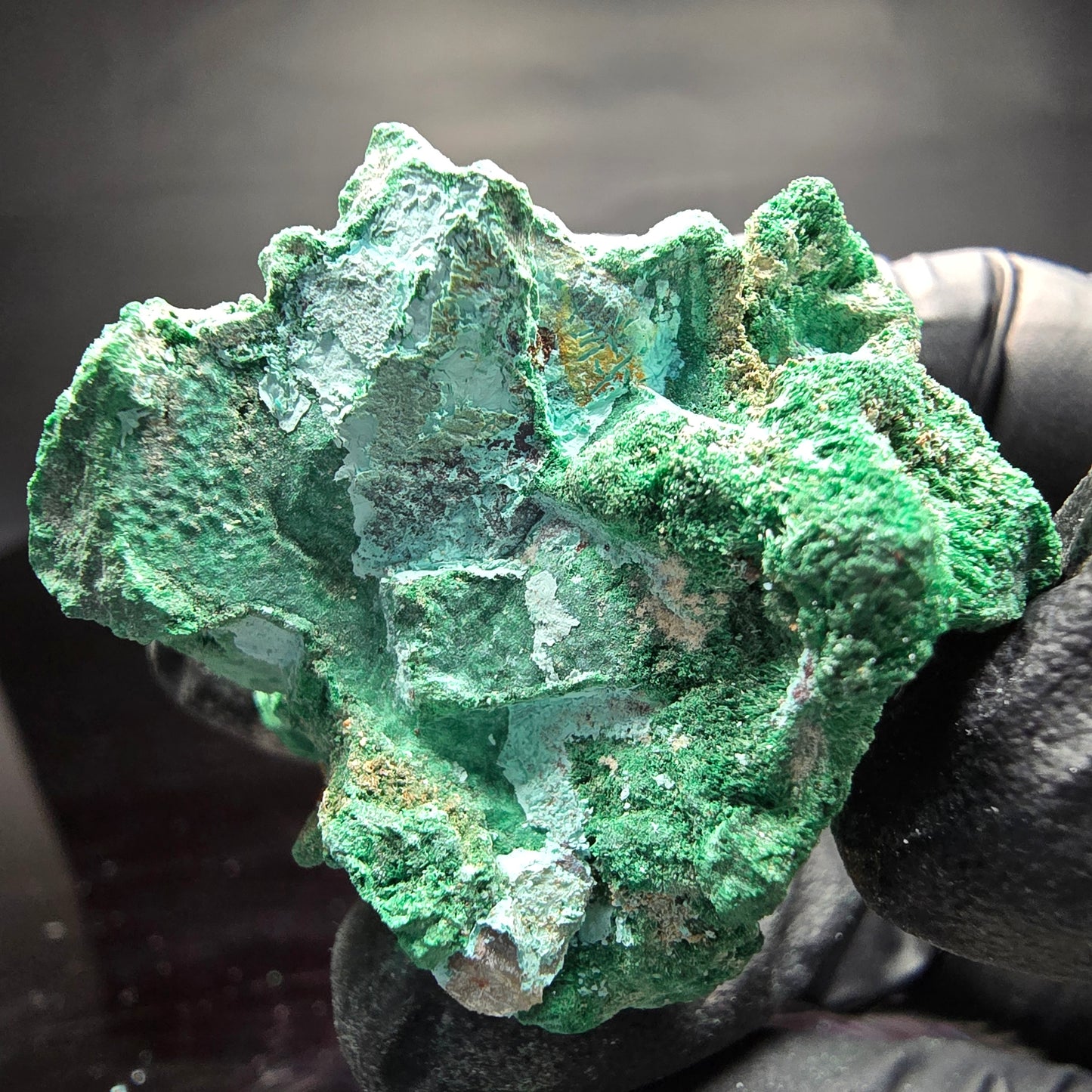 Seltene Malachit, Chrysokoll Stufe Kaokoveld, Namibia 40*31*31mm Sammlung