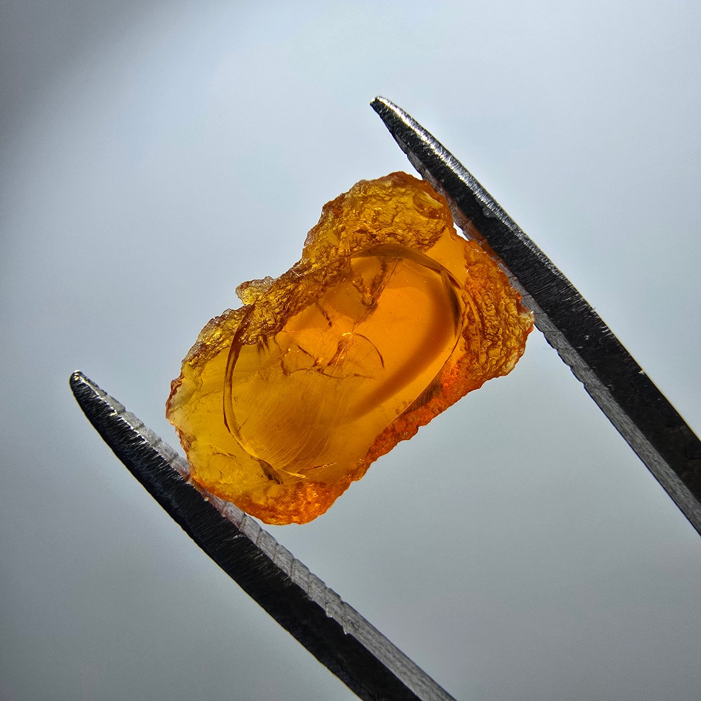 Seltener Feueropal Kristall, rot orange Mexiko 12*8*3mm