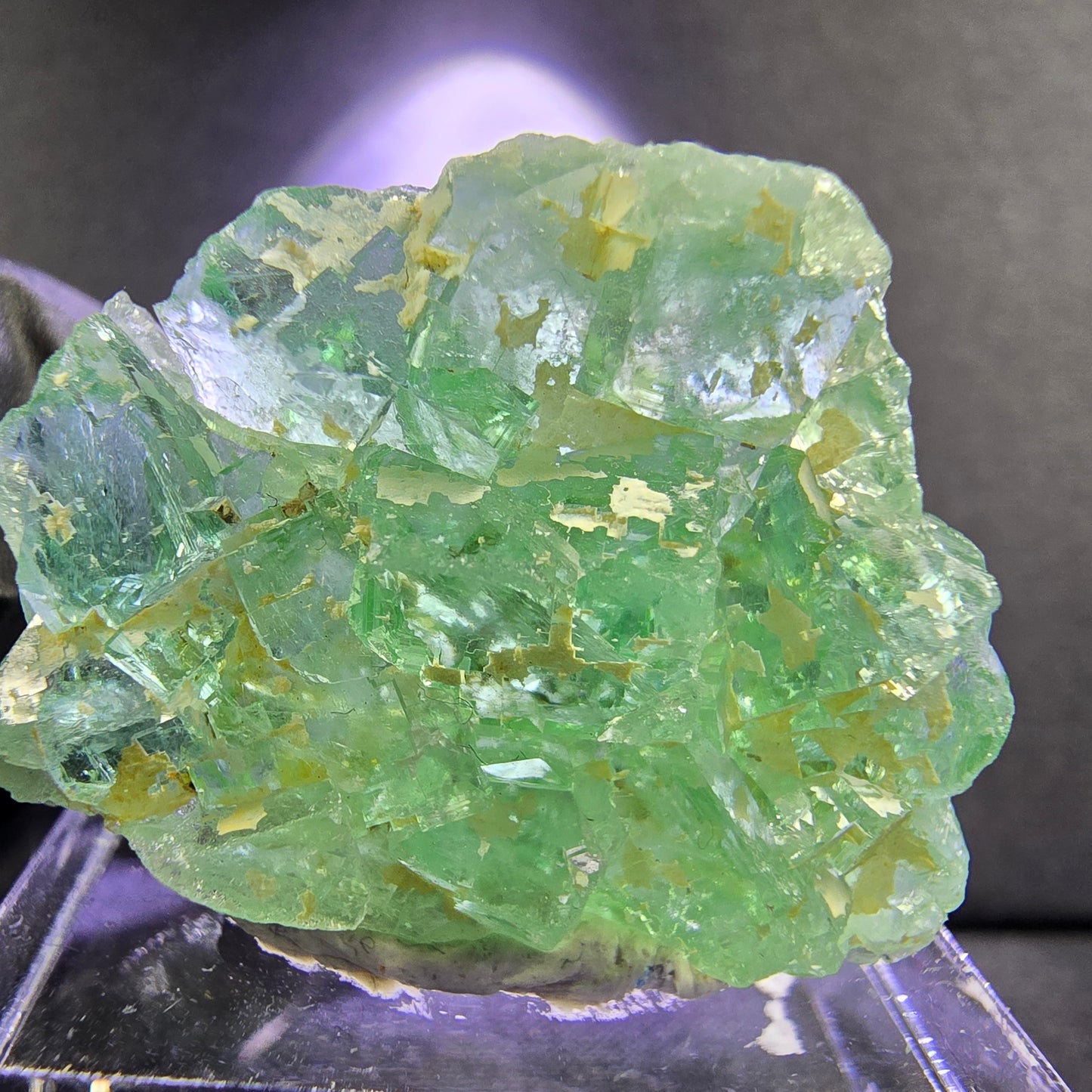 Klare Phantom Fluorit Würfel Stufe grün 27*22*9mm Okorusu, Namibia Sammlung