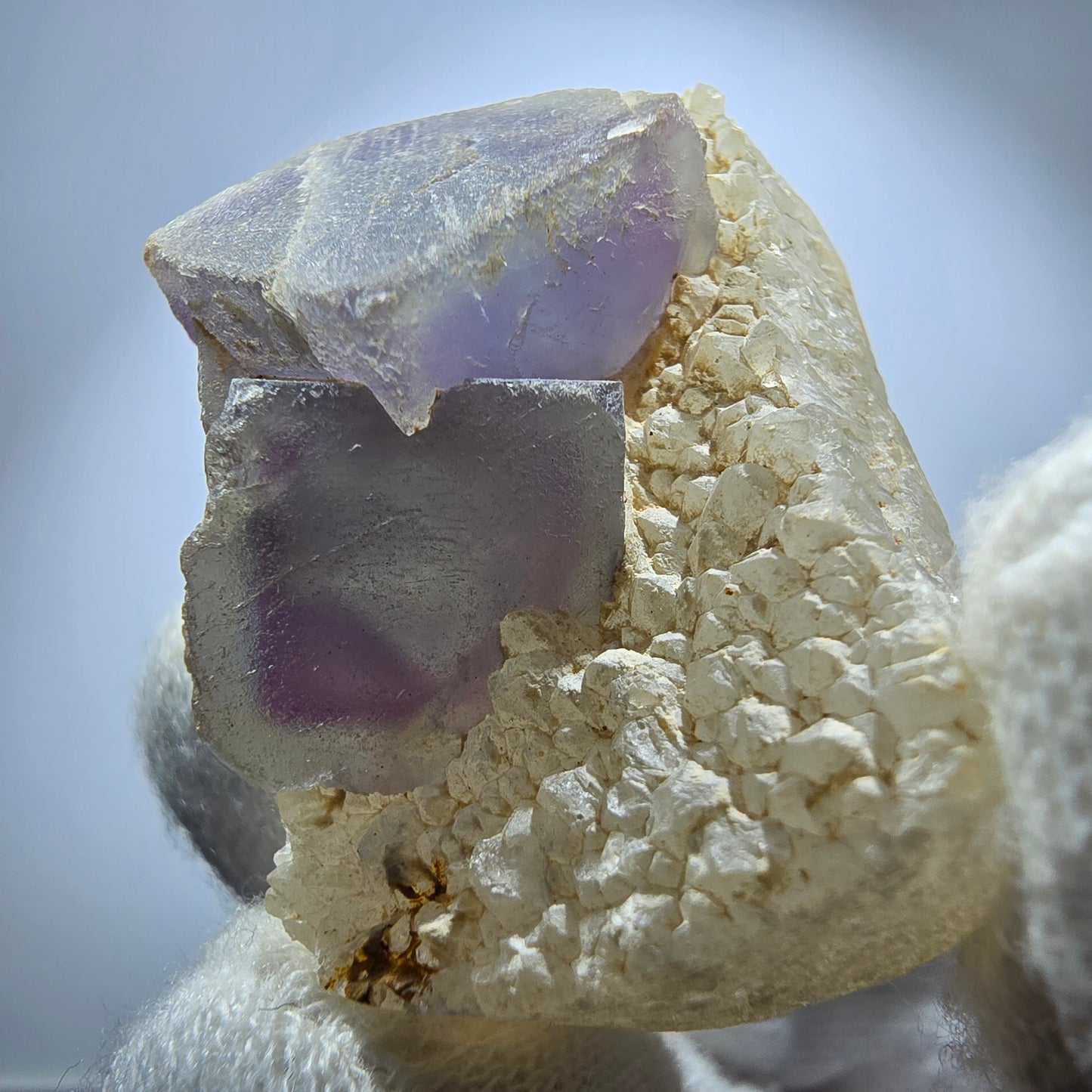 Cube de fluorite fantôme, spécimen de quartz vert violet, Omehane, Namibie, 38 x 23 x 24 mm