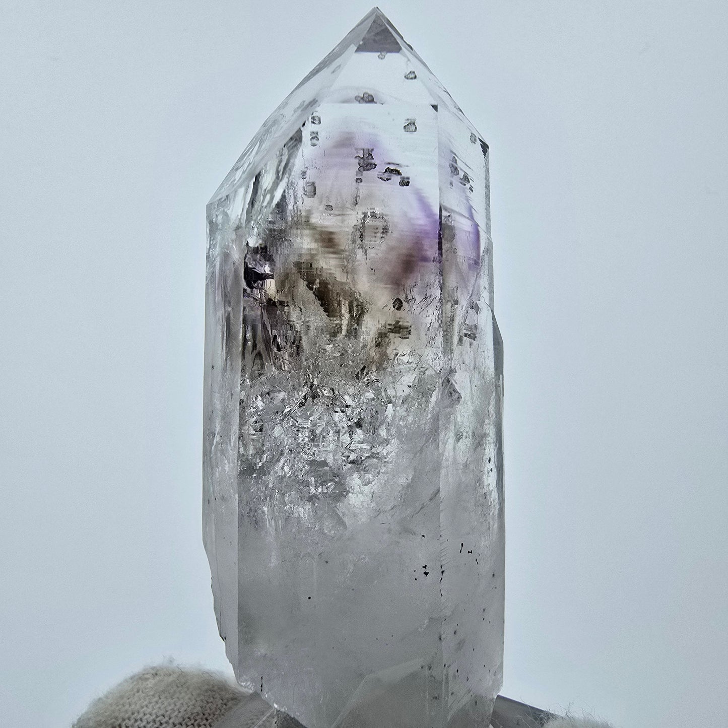 Améthyste fantôme Enhydro Prehnite Hématite Analcim Streep Mine Namibie 67*24*19mm