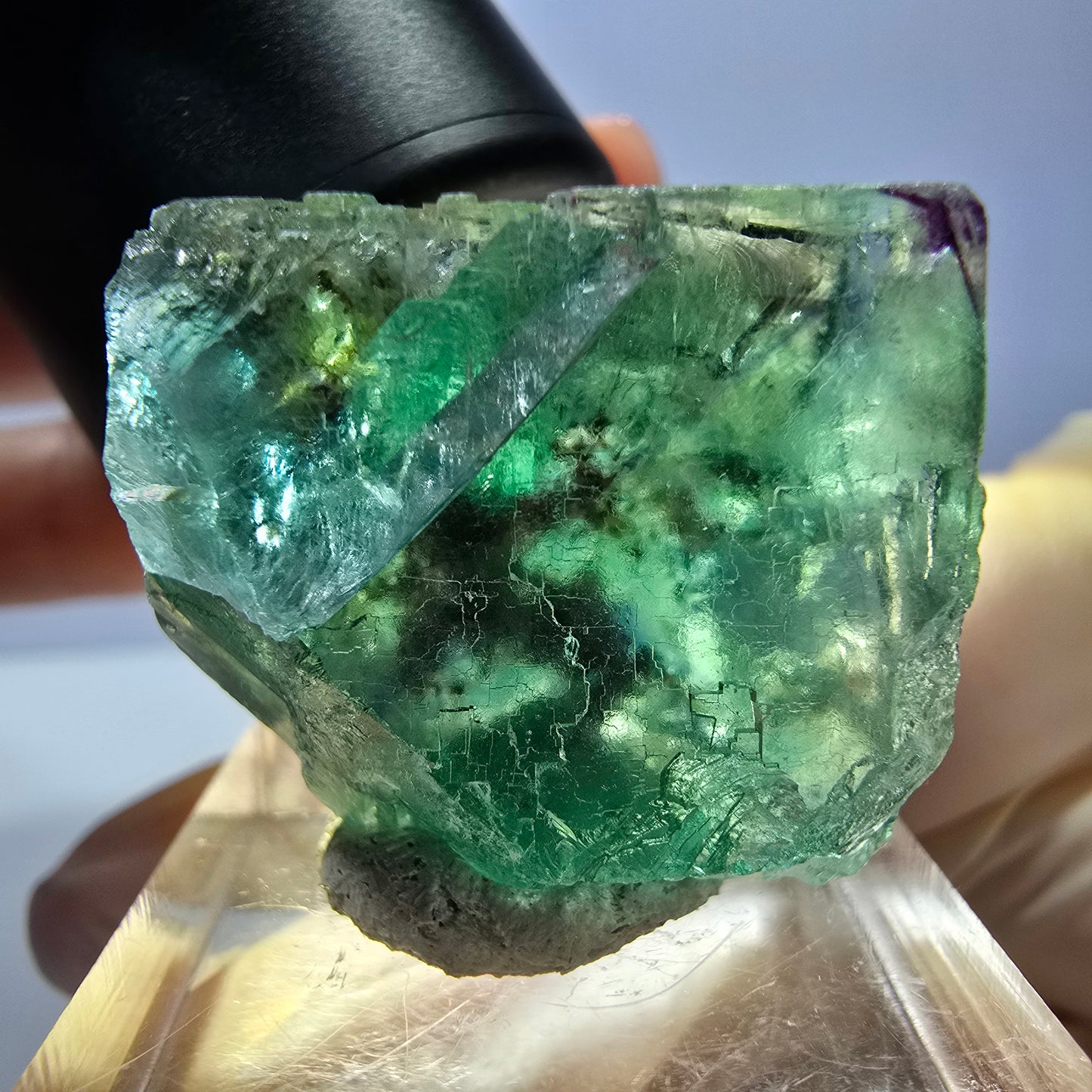 Phantom Fluorit Würfel parkettiert, grün lila Okorusu, Namibia 26*23*17mm