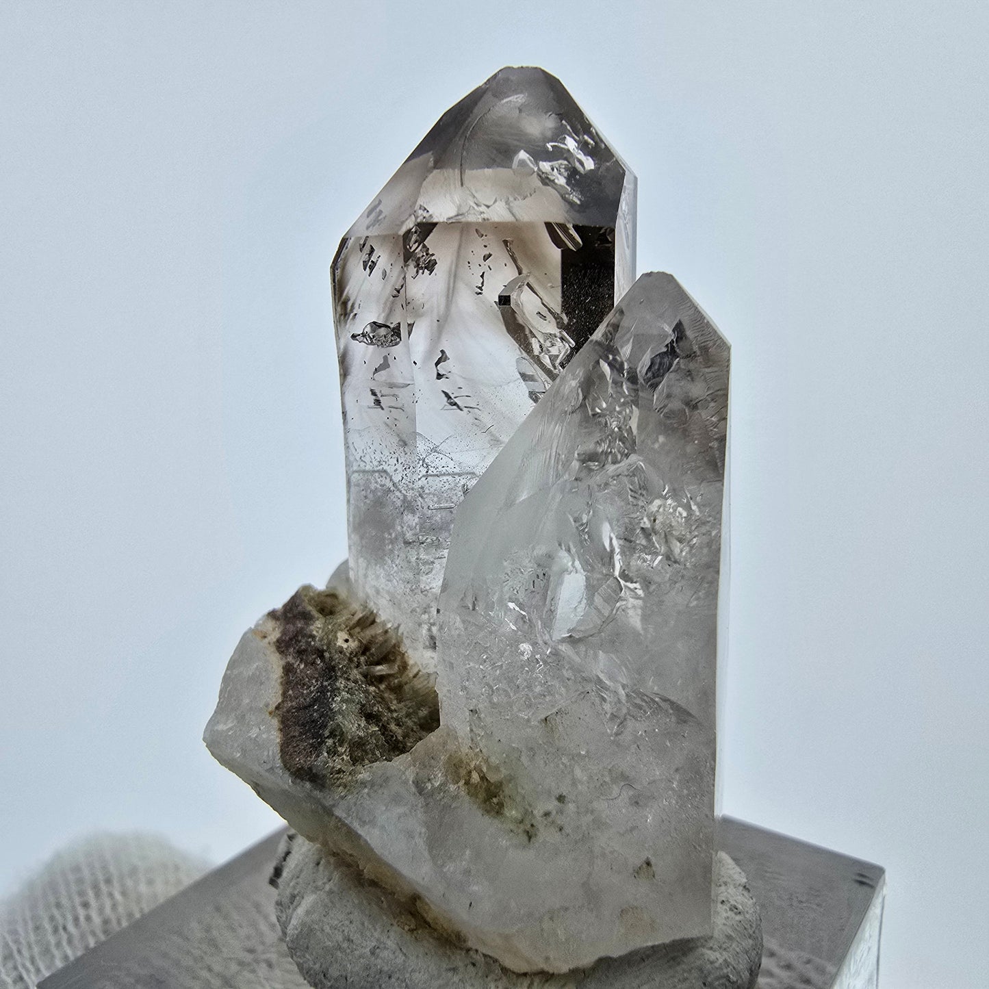 Klare Phantom Rauchquarz Zepter Stufe Goboboseb, Namibia 39*21*20mm