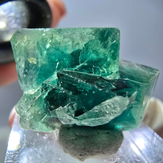 Phantom Fluorit Würfel Stufe, grün lila Okorusu, Namibia 27*19*18mm