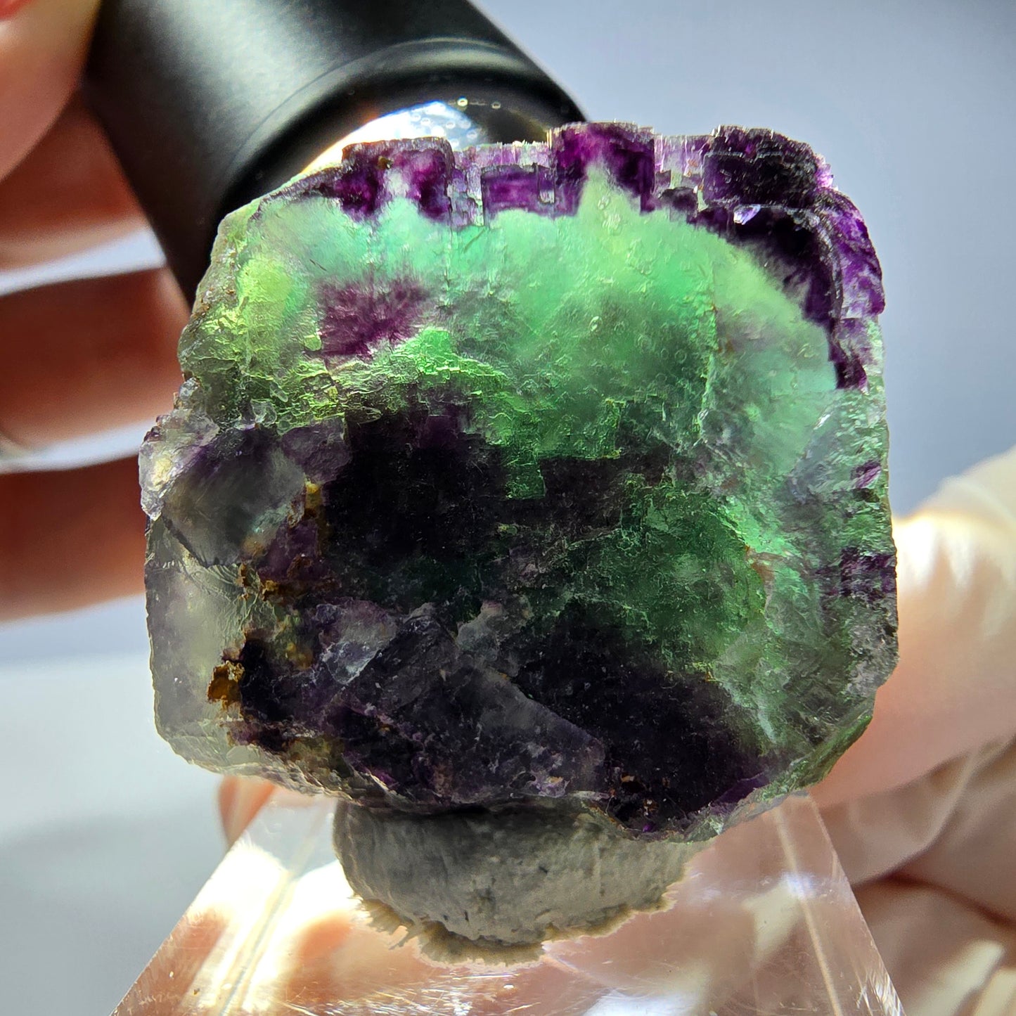 Spécimen de cube de fluorite fantôme, parqueté, zonal Okorusu, Namibie 31*29*24mm
