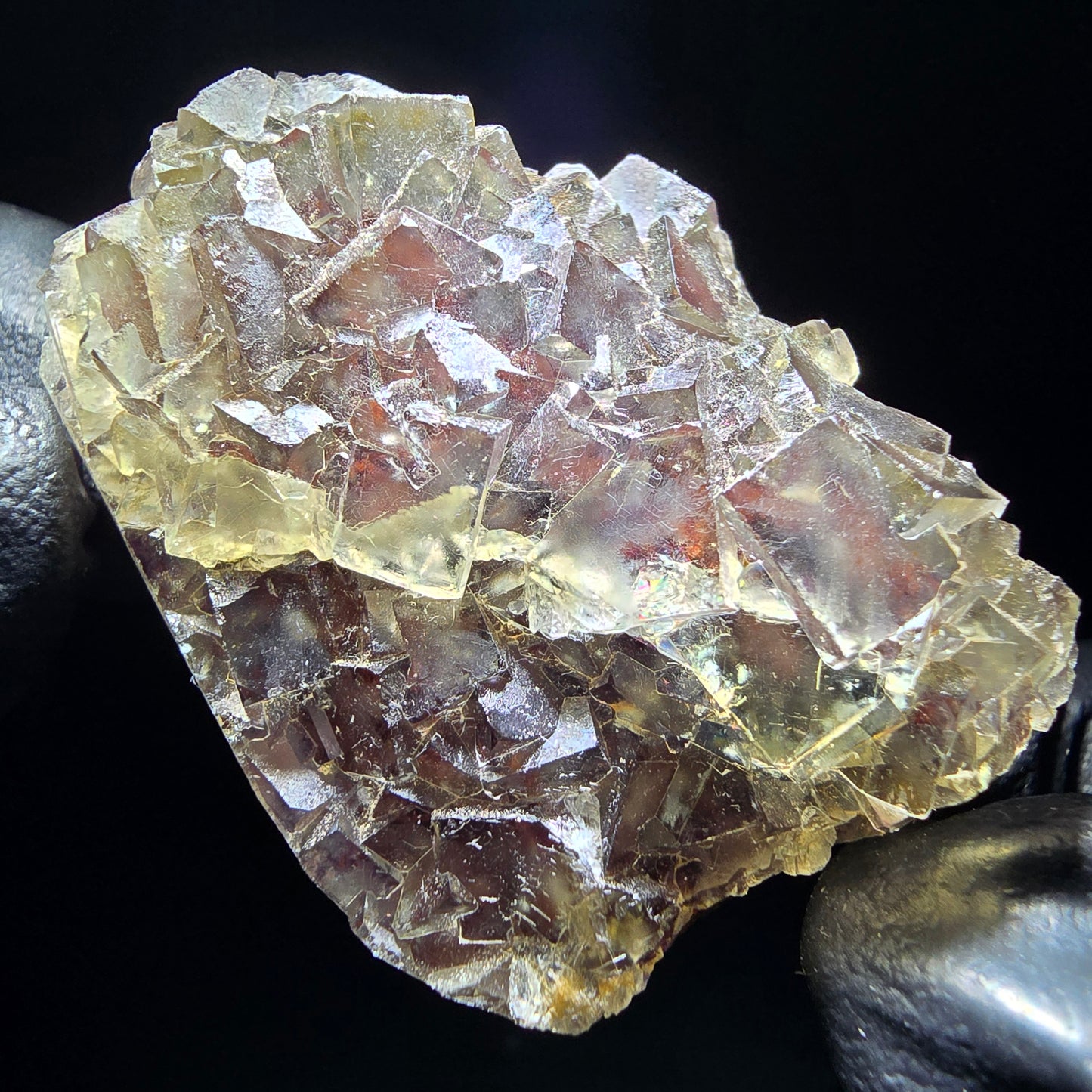 Phantom Fluorit Würfel Stufe gelb lila Okorusu, Namibia 44*34*16mm Sammlung