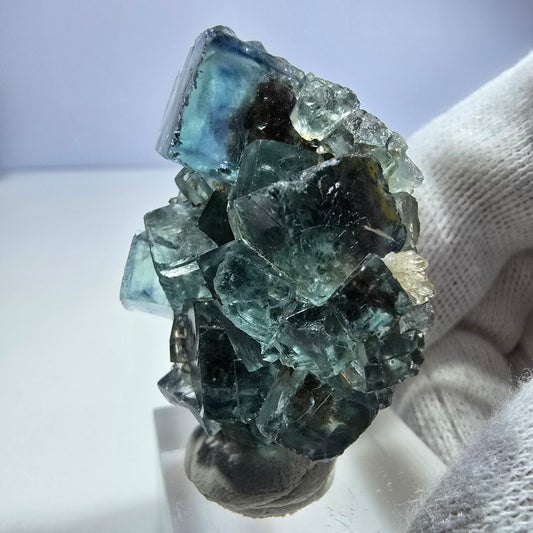 Rare spécimen de cube de fluorite fantôme, vert-brun, Okorusu, Namibie, 44 x 28 x 25 mm