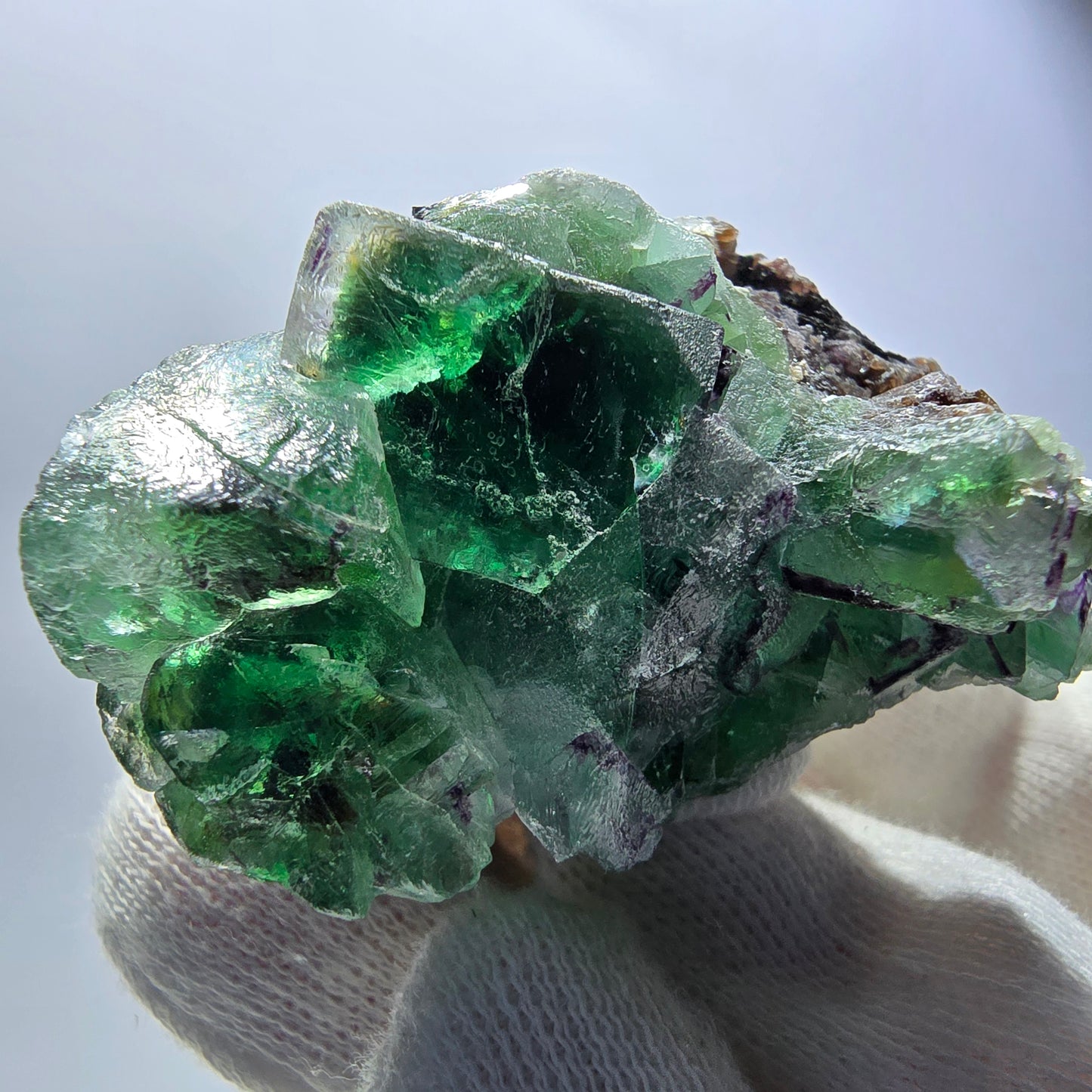Fluorite fantôme, muscovite, hyalite, tourmaline Schörl, Erongo, Namibie, 49 x 38 x 30 mm