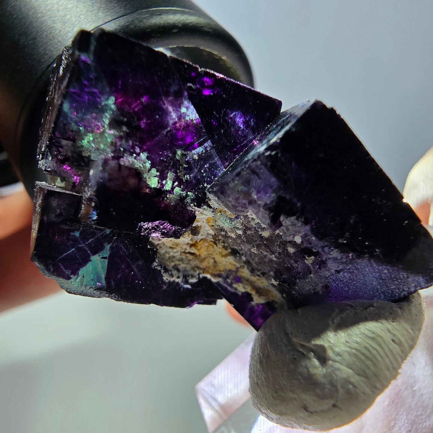 Phantom Fluorit Würfel Stufe grün lila zonal 11:11 Angel Pocket, Namibia 31*22*19mm