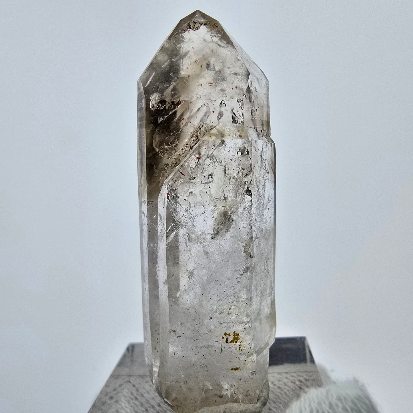Enhydro Phantom Rauchquarz Lemurian Quarz, 4x Blase Goboboseb Namibia 48*16*11mm
