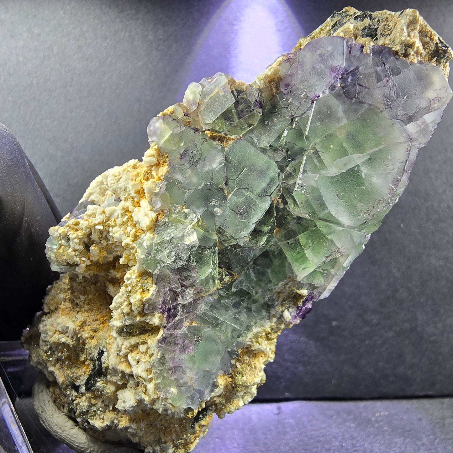 Phantom Fluorit Muskovit Orthoklas auf Schörl Turmalin 74*37*34mm Erongo Namibia