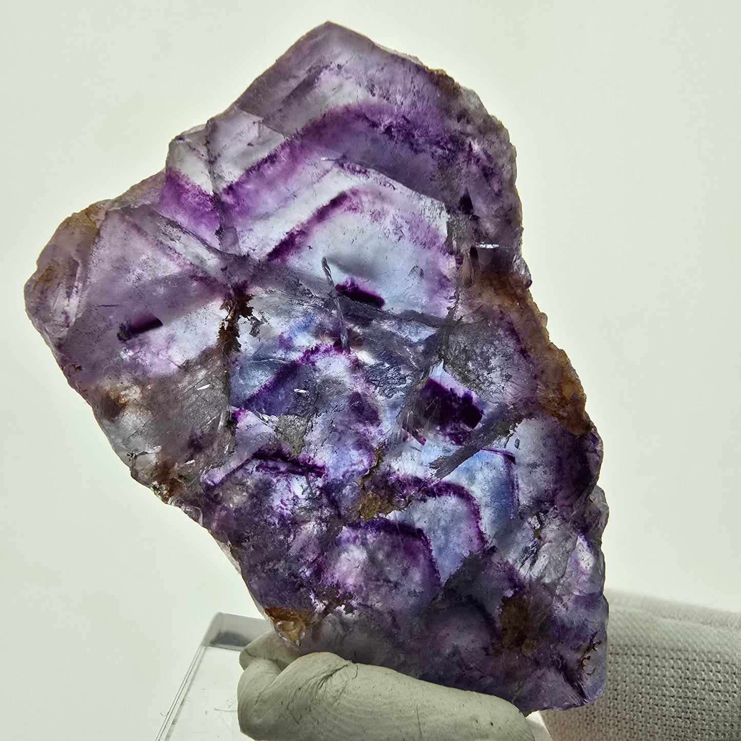 Seltene Phantom Fluorit Scheibe lila Okorusu, Namibia 54*36*8mm Sammlung