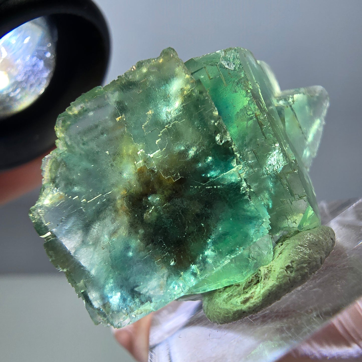 Spécimen de cube de fluorite fantôme, parquet vert Okorusu, Namibie 38 x 25 x 13 mm